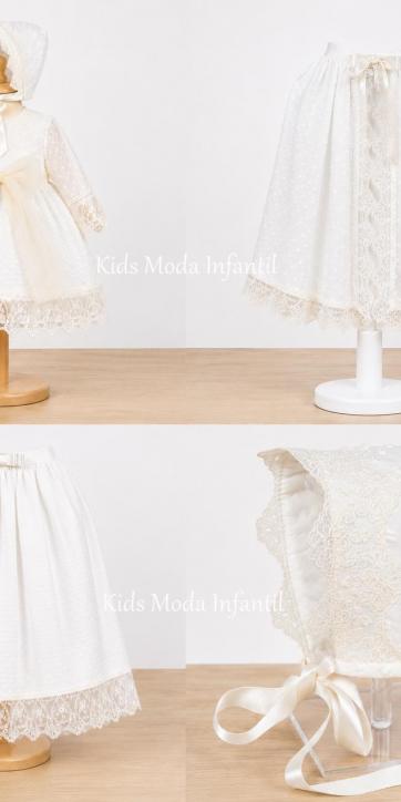 Faldón de Bautizo Bebé Desmontable Perla de Gracia en Plumeti de Cristal con Jesusito, Capota y Braga – Conjunto 4 Piezas | Fabricación Española [1]