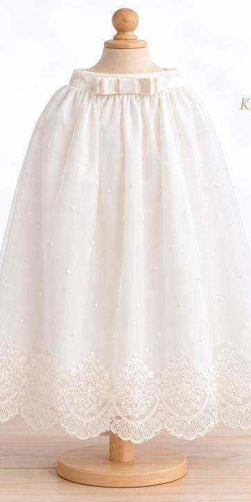 Faldón Bautizo Desmontable con Pelele y Capota Organza Bordada 2639186-2614186 [4]