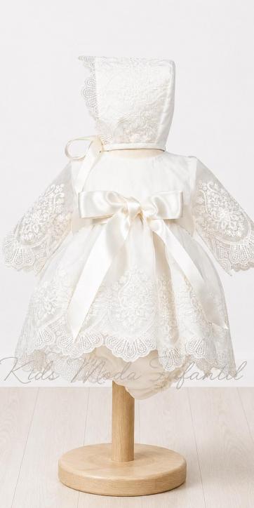 Jesusito Bautizo Organza Bordada con Capota y Braguita Alma Bordada | Fabricación Española [0]