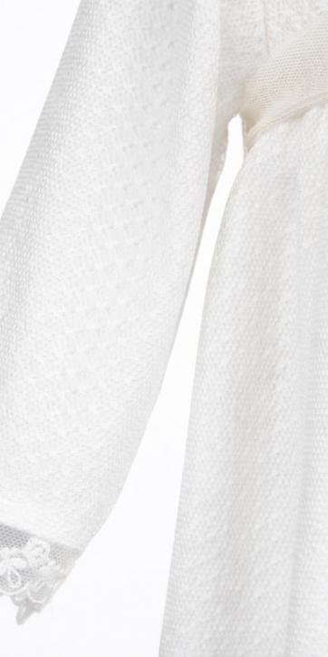 Jesusito de Bautizo para Bebé con Braguita y Capota en Tul Estampado Beige con Lazo de Tul Beige – Fabricación Española [2]