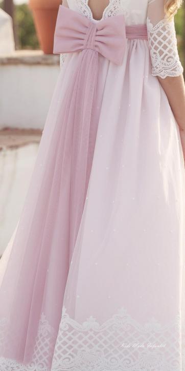 Lazada tul lazo hecho para vestidos de comunión rosa lila [0]