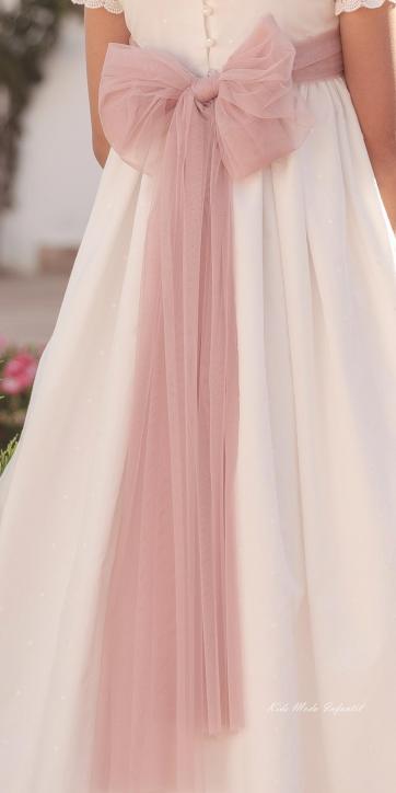 Lazada tul para vestidos de comunión rosa empolvado personalizable a otros colores