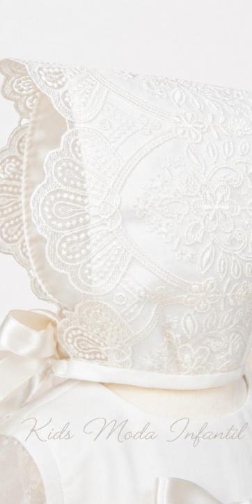 Pelele Bautizo Organza Bordada con Capota Alma Bordada | Fabricación Española [1]