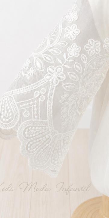 Pelele Bautizo Organza Bordada con Capota Alma Bordada | Fabricación Española [2]