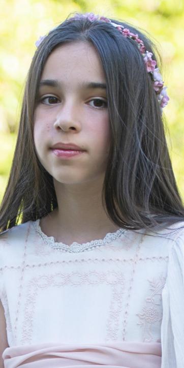 Tiara comunión y ceremonia niña con flores Eva Martínez Artesanía India