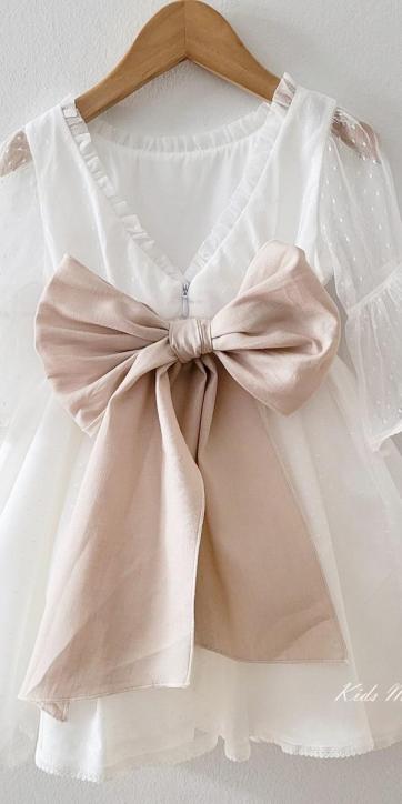 Vestido arras niña blanco tul con fajín lino camel Coco Acqua Ceremonia 60444 [3]