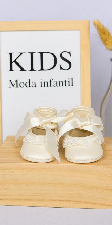 Zapatitos Piel Beige “Angelito” Bebé · Ref. 2593312 [0]