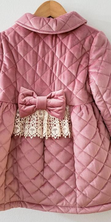 Abrigo niña vestir acolchado rosa empolvado de Basmarti [4]
