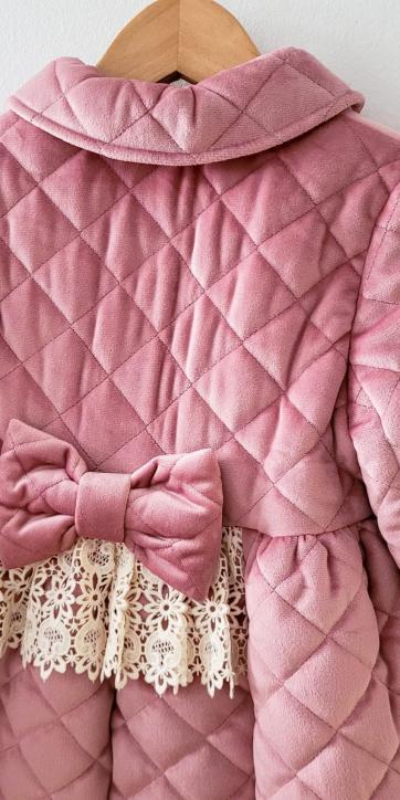 Abrigo niña vestir acolchado rosa empolvado de Basmarti [2]