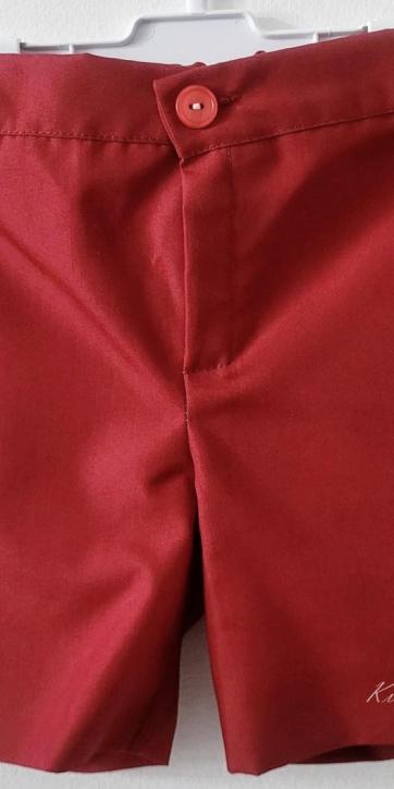 Conjunto ceremonia niño camisa y bermuda chino Burdeos de Eva Martinez Artesanía [5]