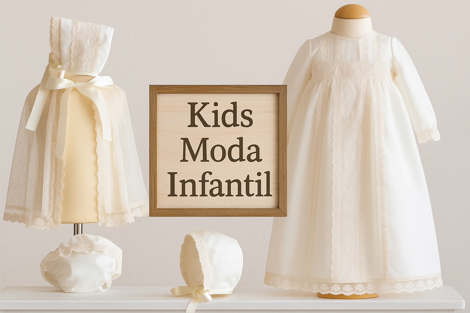 Faldón de Bautizo Eva Martínez Artesanía — elegancia clásica en tres largos y múltiples versiones