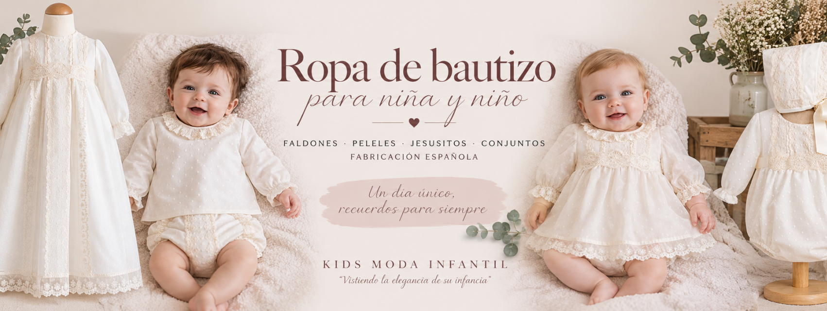 Cómo vestir a un bebé para su bautizo: faldones, peleles y conjuntos para niña y niño