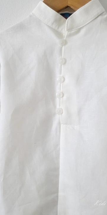 Conjunto ceremonia niño camisa y bermuda chino Burdeos de Eva Martinez Artesanía [4]
