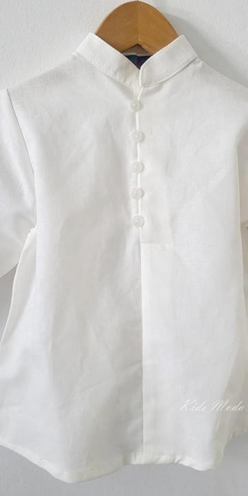 Conjunto ceremonia niño camisa y bermuda chino Burdeos de Eva Martinez Artesanía [1]