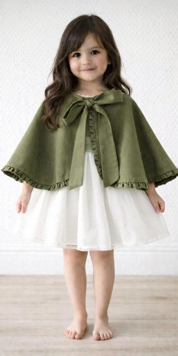 Vestido ceremonia niña tul topo con fajín verde oliva Coco Acqua Ceremonia 60444