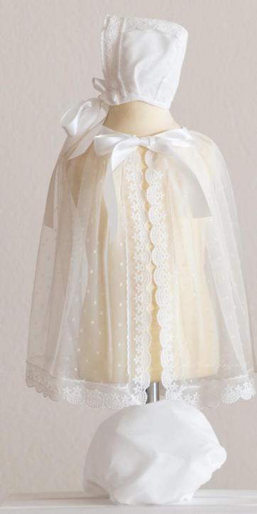 Vestido Jesusito de Bautizo Bebé Tul Rosa Empolvado Manga Corta con Braguita – Familia 2 [1]