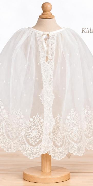 Faldón Bautizo Desmontable con Pelele y Capota Organza Bordada 2639186-2614186 [5]