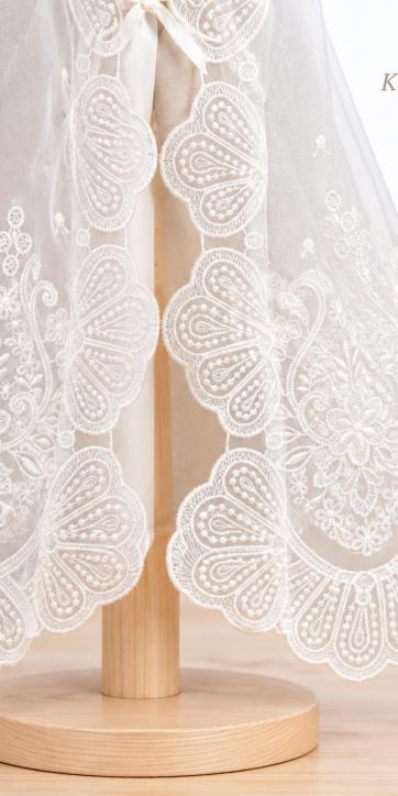 Faldón Bautizo Desmontable con Pelele y Capota Organza Bordada 2639186-2614186 [6]