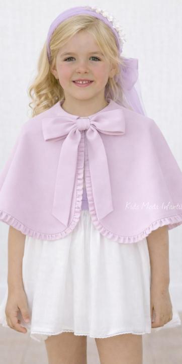 Capa de Arras y Ceremonia para Niña en Lino Lila Claro | Eva Martínez Artesanía | Personalizable en Colores [1]