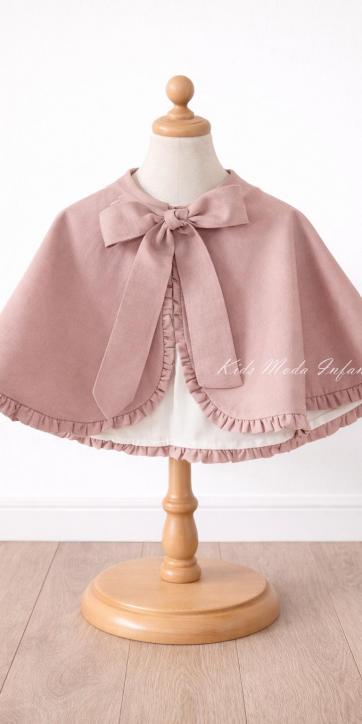 Capa de Ceremonia para Niña en Lino Rosa Empolvado de Eva Martínez Artesanía | Personalizable en Colores [0]