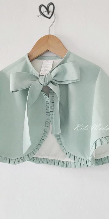Capa de Arras y Ceremonia para Niña en Lino Verde Agua Eva Martínez Artesanía | Personalizable en Colores [5]