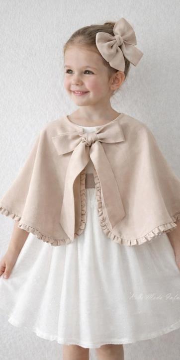 Vestido arras niña blanco tul con fajín lino camel Coco Acqua Ceremonia 60444 [4]