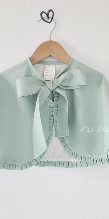 Capa de Arras y Ceremonia para Niña en Lino Verde Agua Eva Martínez Artesanía | Personalizable en Colores [2]