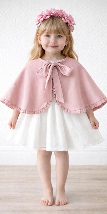 Vestido ceremonia niña tul topo con fajín rosa empolvado Coco Acqua Ceremonia 60444