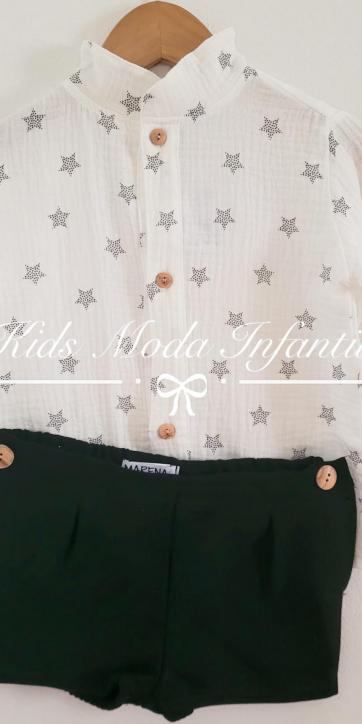 Conjunto niño camisa estrellas con short negro colección Amelia de Marena Moda Infantil [5]