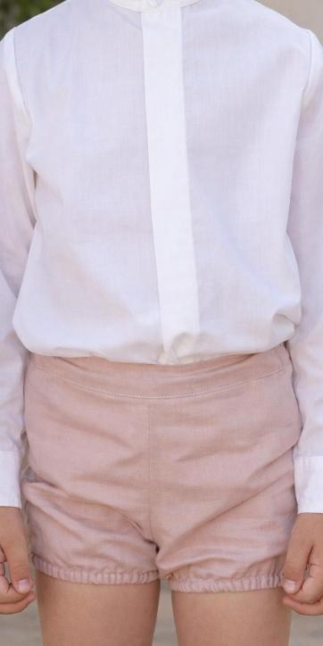 Conjunto Ceremonia y Arras Niño Camisa y Pantalón Básico Rosa Empolvado – Eva Martínez Artesanía Familia 5 [1]