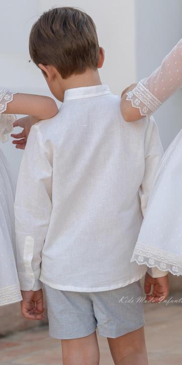 Conjunto Ceremonia y Arras Niño Lino Azul Texas – Eva Martínez Artesanía Familia 2 [4]