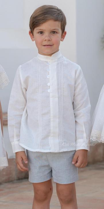 Conjunto Ceremonia y Arras Niño Lino Azul Texas – Eva Martínez Artesanía Familia 2 [1]