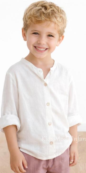 Conjunto Niño Ceremonia y Arras Camisa Blanca y Pantalón Rosa Empolvado – Fabricación Española | Kids Moda Infantil [1]