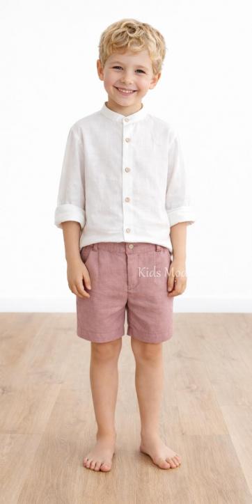 Conjunto Niño Ceremonia y Arras Camisa Blanca y Pantalón Rosa Empolvado – Fabricación Española | Kids Moda Infantil [2]
