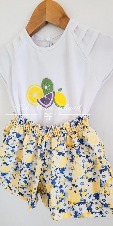 Conjunto niña camiseta limones y short Vera Moda Infantil [2]