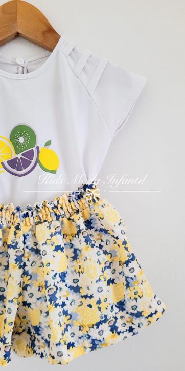 Conjunto niña camiseta limones y short Vera Moda Infantil [3]