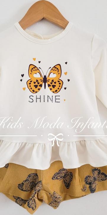 Conjunto niña camiseta mariposa y short mariposas estampadas de Nekenia [5]