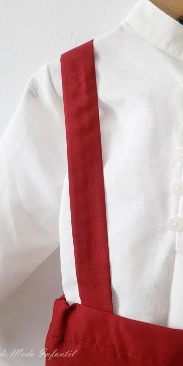 Conjunto ceremonia niño camisa y peto con tirantes Burdeos de Eva Martinez Artesanía [1]