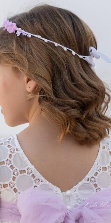 Corona Flores Lila Niña Ceremonia y Arras – Eva Martínez Artesanía 2026