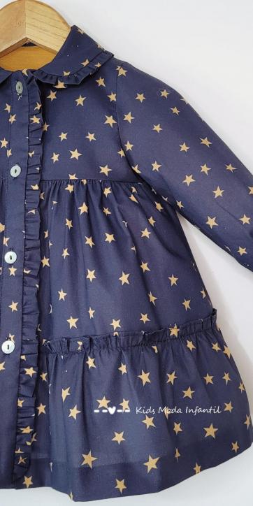 Vestido bebe camisero estrellas estampadas de Cuka Moda Infantil