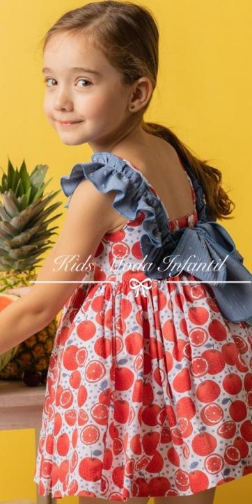 Vestido niña verano con naranjas estampadas de Cuka [4]