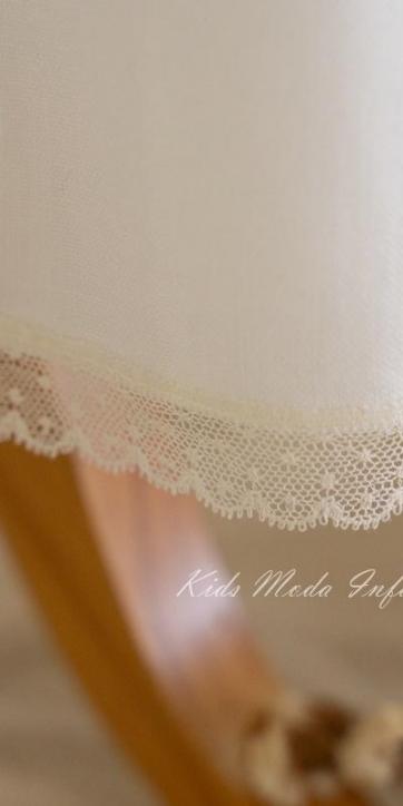Faldón bautizo bebe Semihilo rustico beige con bordado Eva Martínez Artesanía [4]