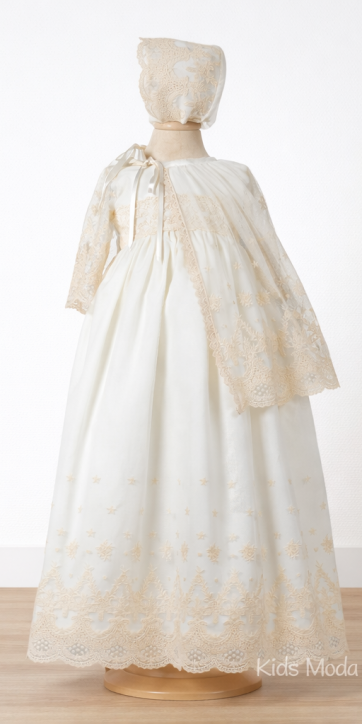 Faldón de Bautizo Bebé Alba Real con Capota | Kids Moda Infantil [0]