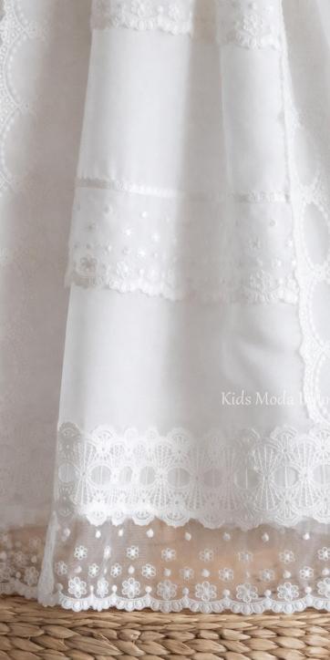 Faldón de Bautizo para Bebé en Gasa Blanca – Familia 6 | Eva Martínez Artesanía | Kids Moda Infantil [2]