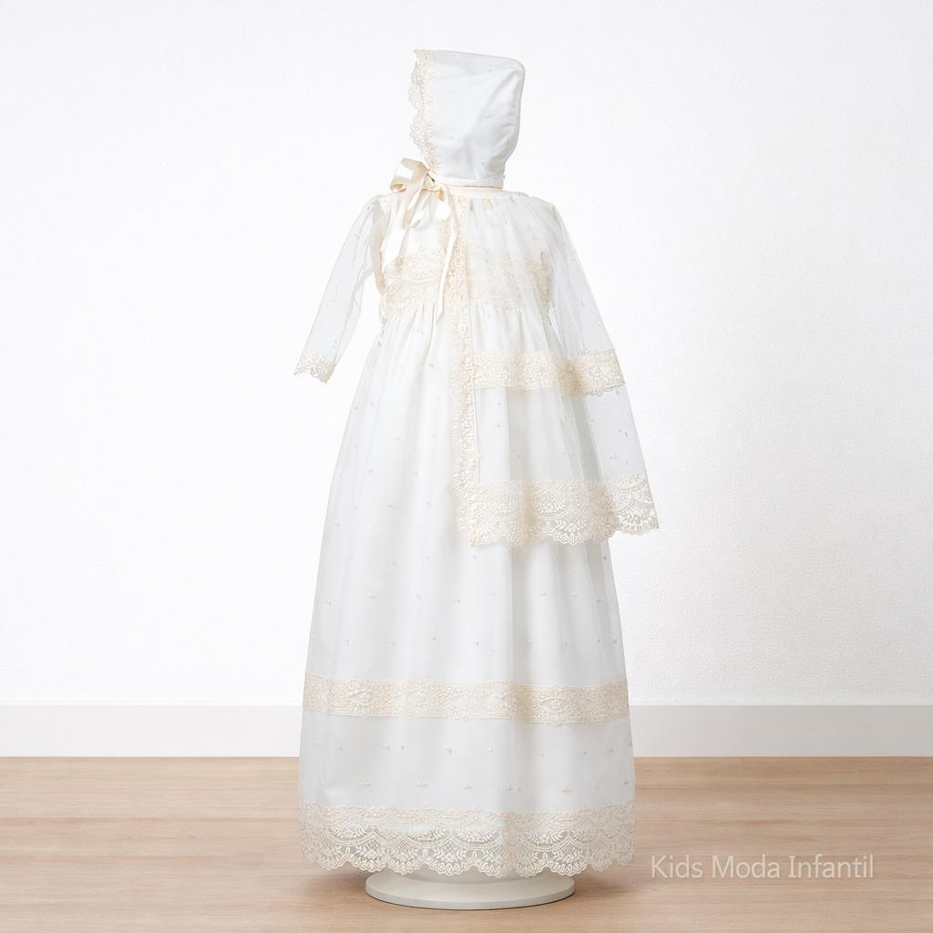 Faldón de Bautizo Bebé Luz de Gracia con Capota – Kids Moda Infantil