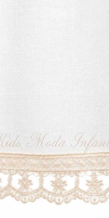 Jesusito Bautizo Bebé de Lino Encanto Natural – Manga Larga con Capota, Braguita y Lazo Beige [2]