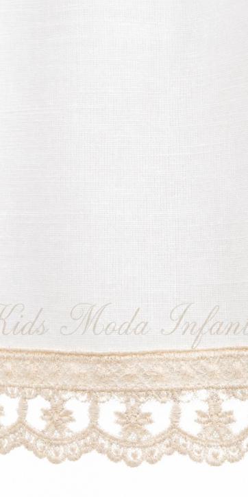 Jesusito Bautizo Bebé de Lino Encanto Natural – Manga Larga con Capota, Braguita y Lazo Beige [4]