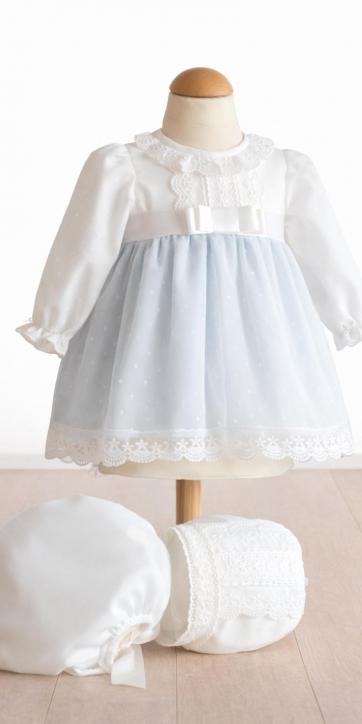 Jesusito de bautizo bebé en tul blanco y azul manga larga con braguita – Familia 2 [0]