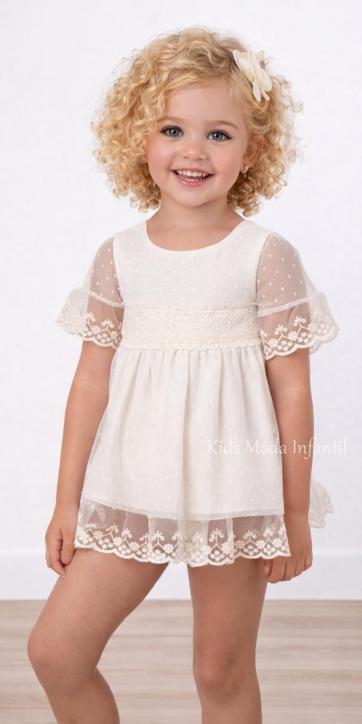 Jesusito ceremonia y arras bebé niña crudo con tul plumeti y lazo – Nekenia 2621016