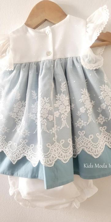 Jesusito Bebé Ceremonia y Arras Azul Empolvado Tul Bordado con Lazo – Fabricación Española | Kids Moda Infantil [2]